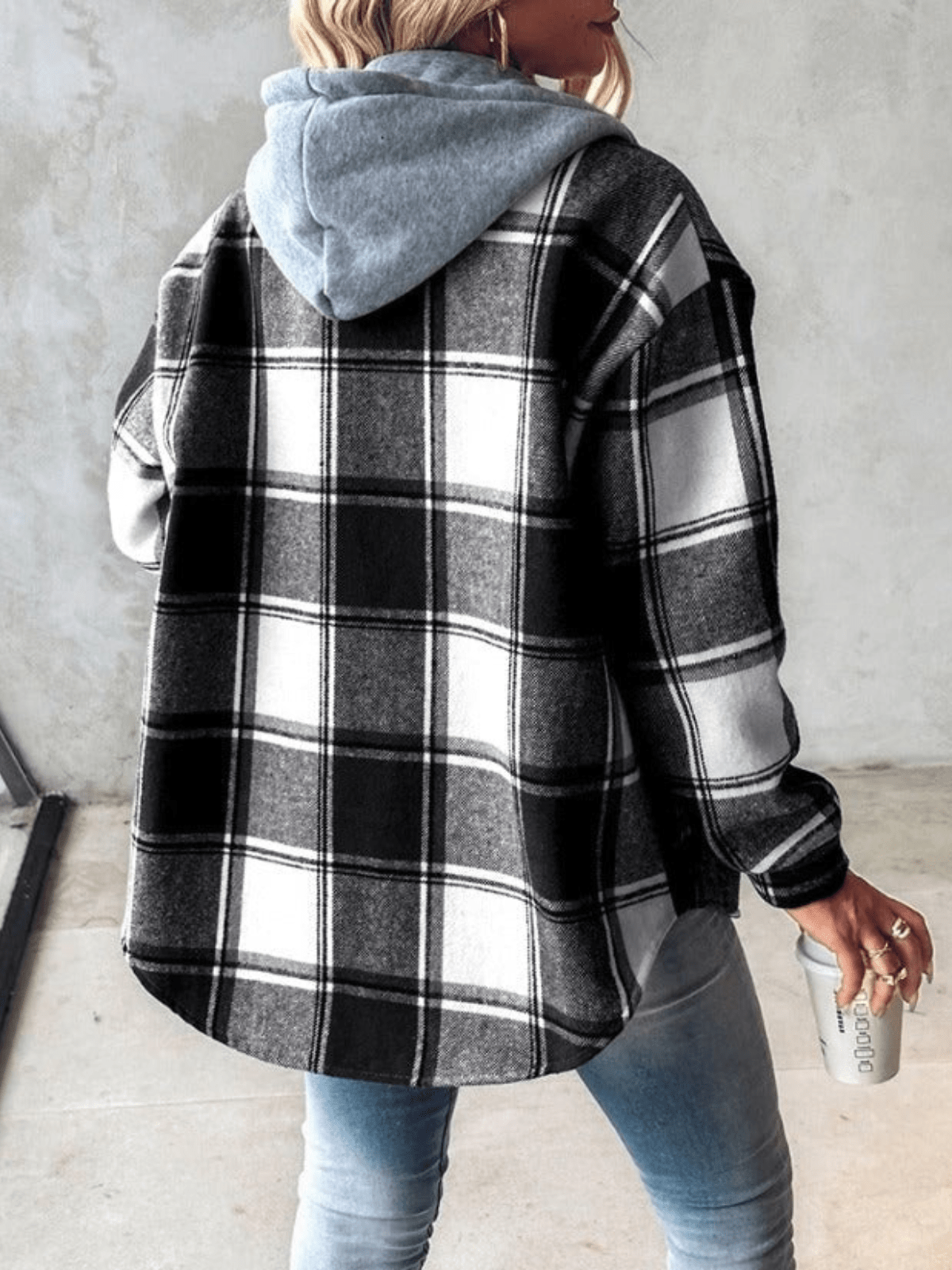 Blue Women's Fleece Hooded Jacket