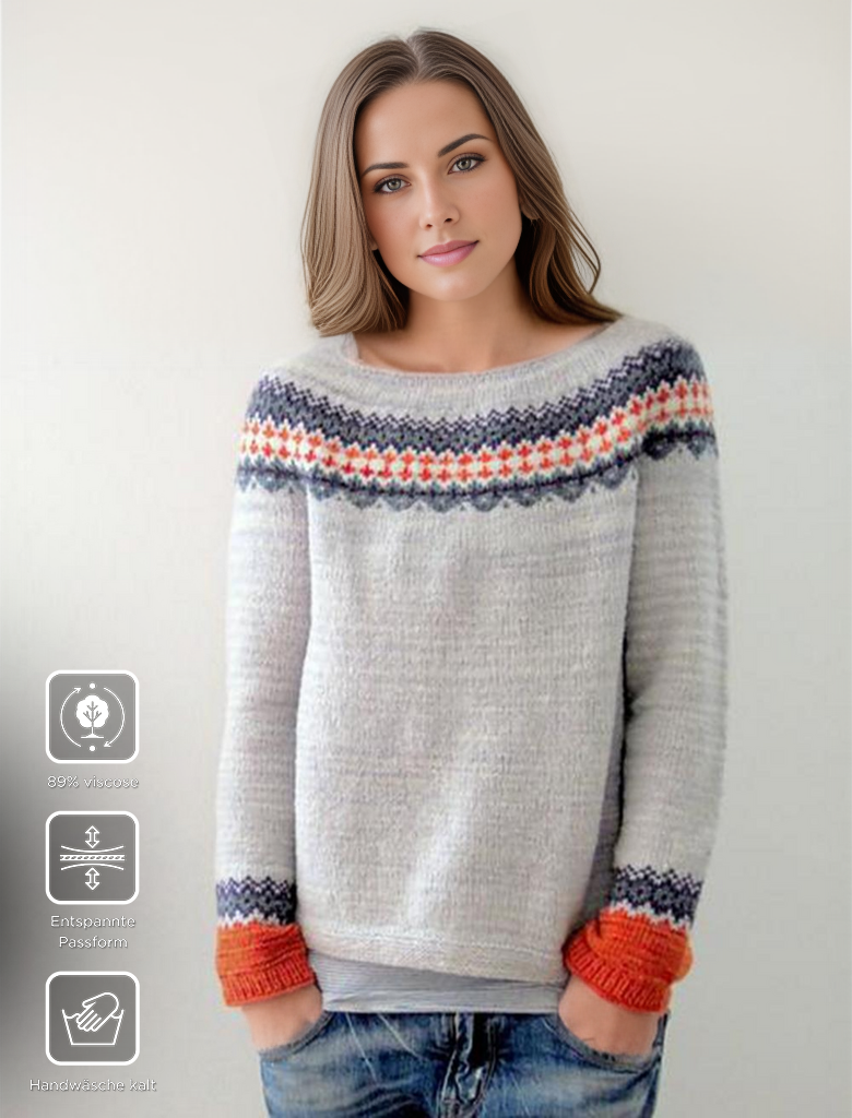 Fashionable Colorful Sweater with Fun Design - OutfitLondon