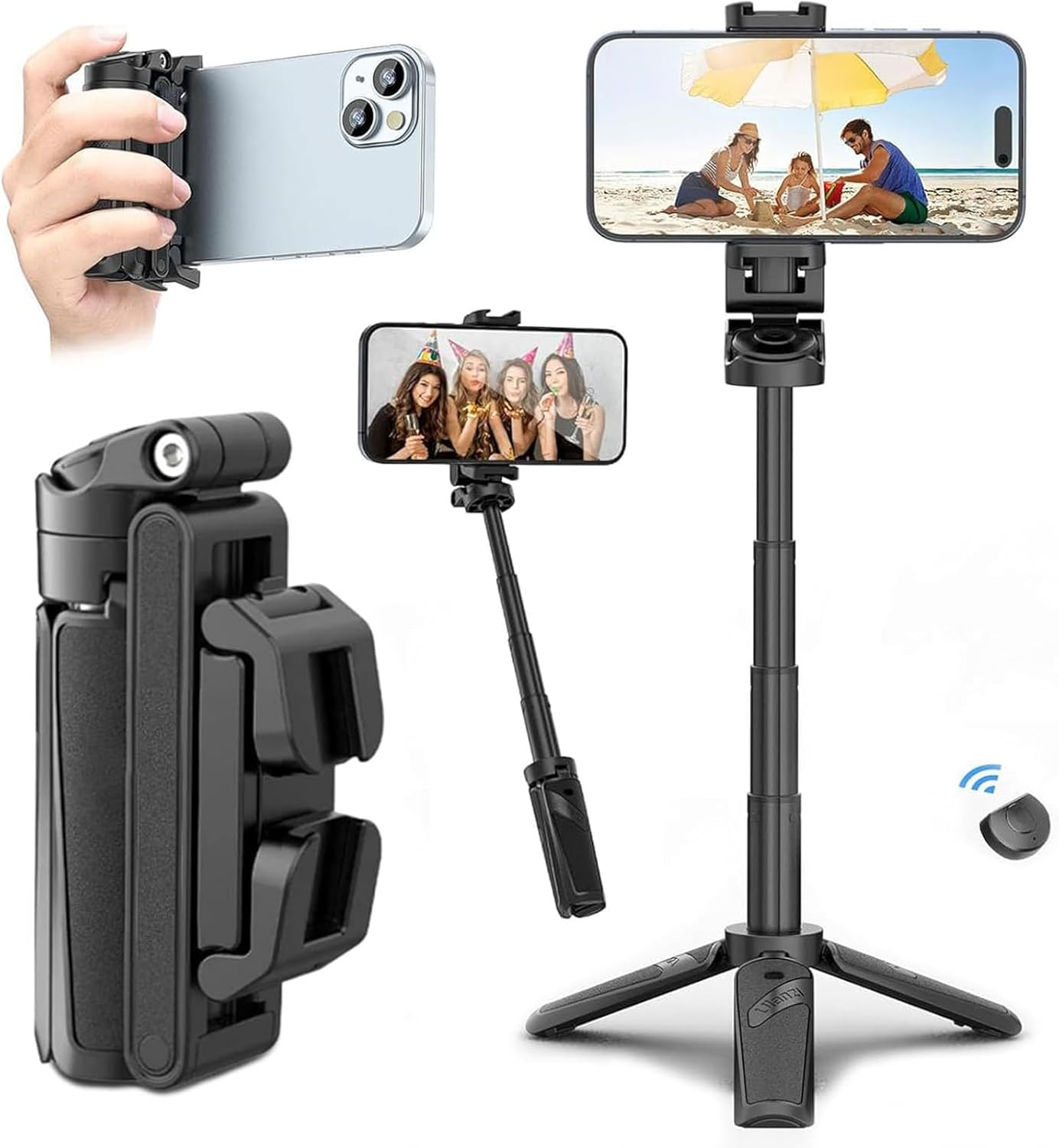 Compact Bluetooth Selfie Stick With 360 Rotation - OutfitLondon