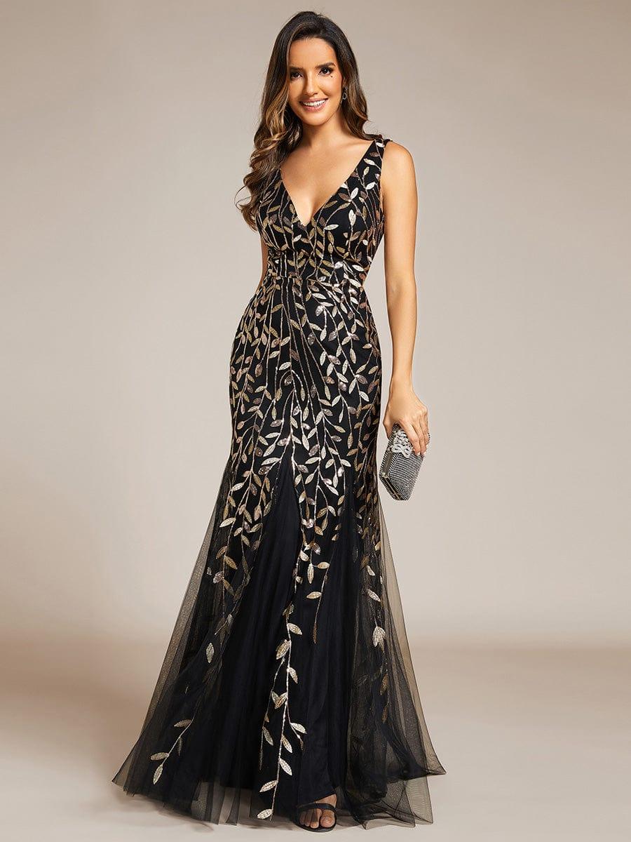 Serena | Fishtail Maxi Dress with Double V-Neck