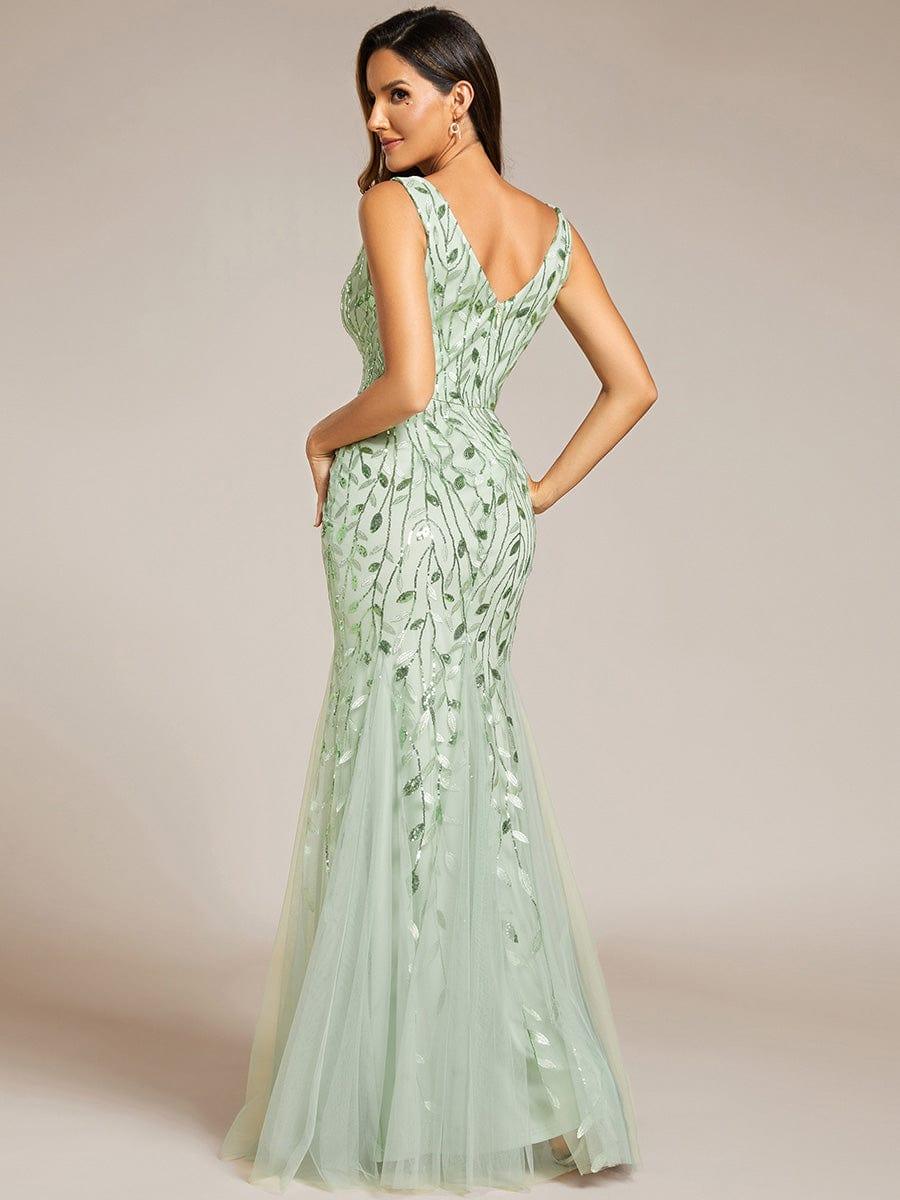 Serena | Fishtail Maxi Dress with Double V-Neck