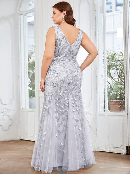 Serena | Fishtail Maxi Dress with Double V-Neck