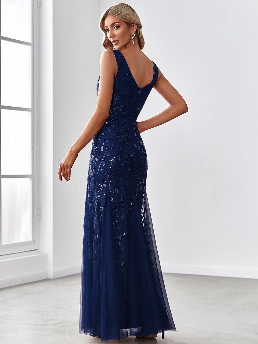 Serena | Fishtail Maxi Dress with Double V-Neck