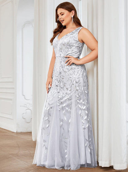 Serena | Fishtail Maxi Dress with Double V-Neck