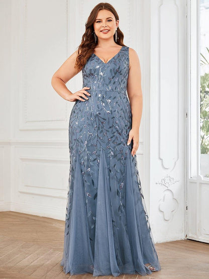 Serena | Fishtail Maxi Dress with Double V-Neck