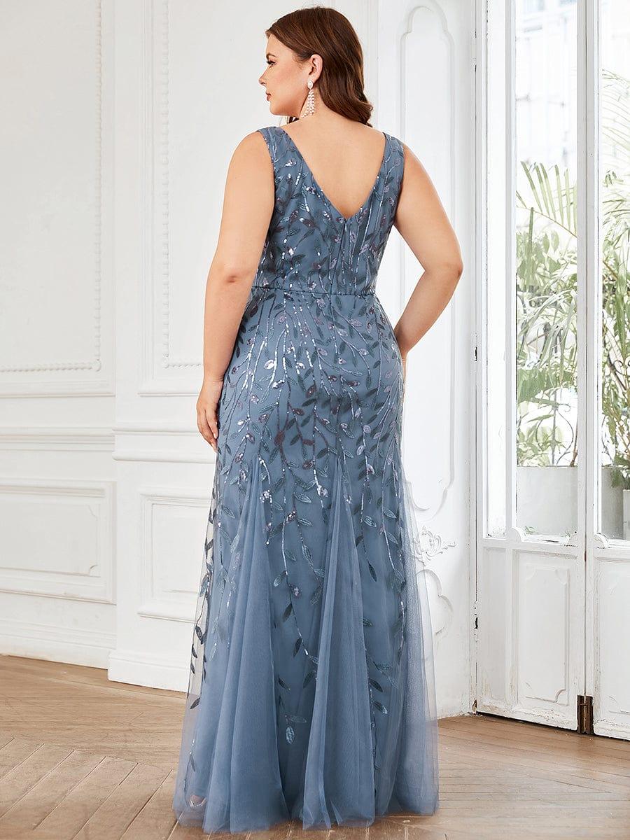 Serena | Fishtail Maxi Dress with Double V-Neck