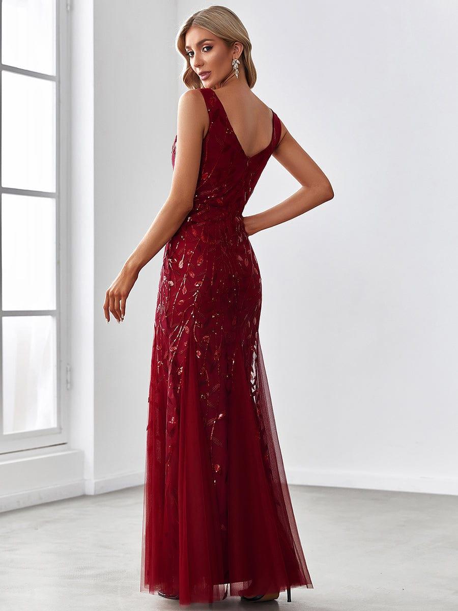 Serena | Fishtail Maxi Dress with Double V-Neck