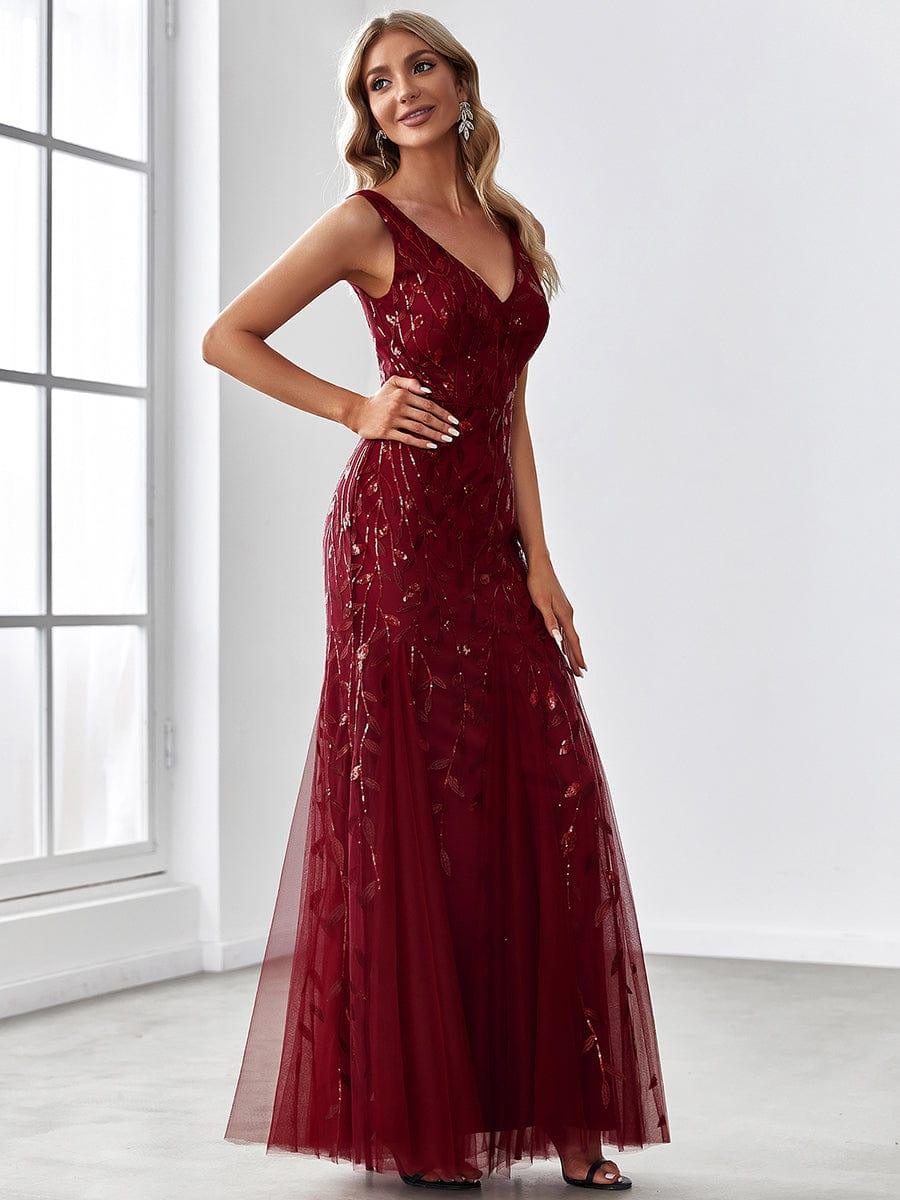 Serena | Fishtail Maxi Dress with Double V-Neck