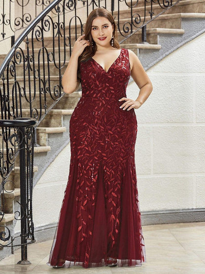 Serena | Fishtail Maxi Dress with Double V-Neck