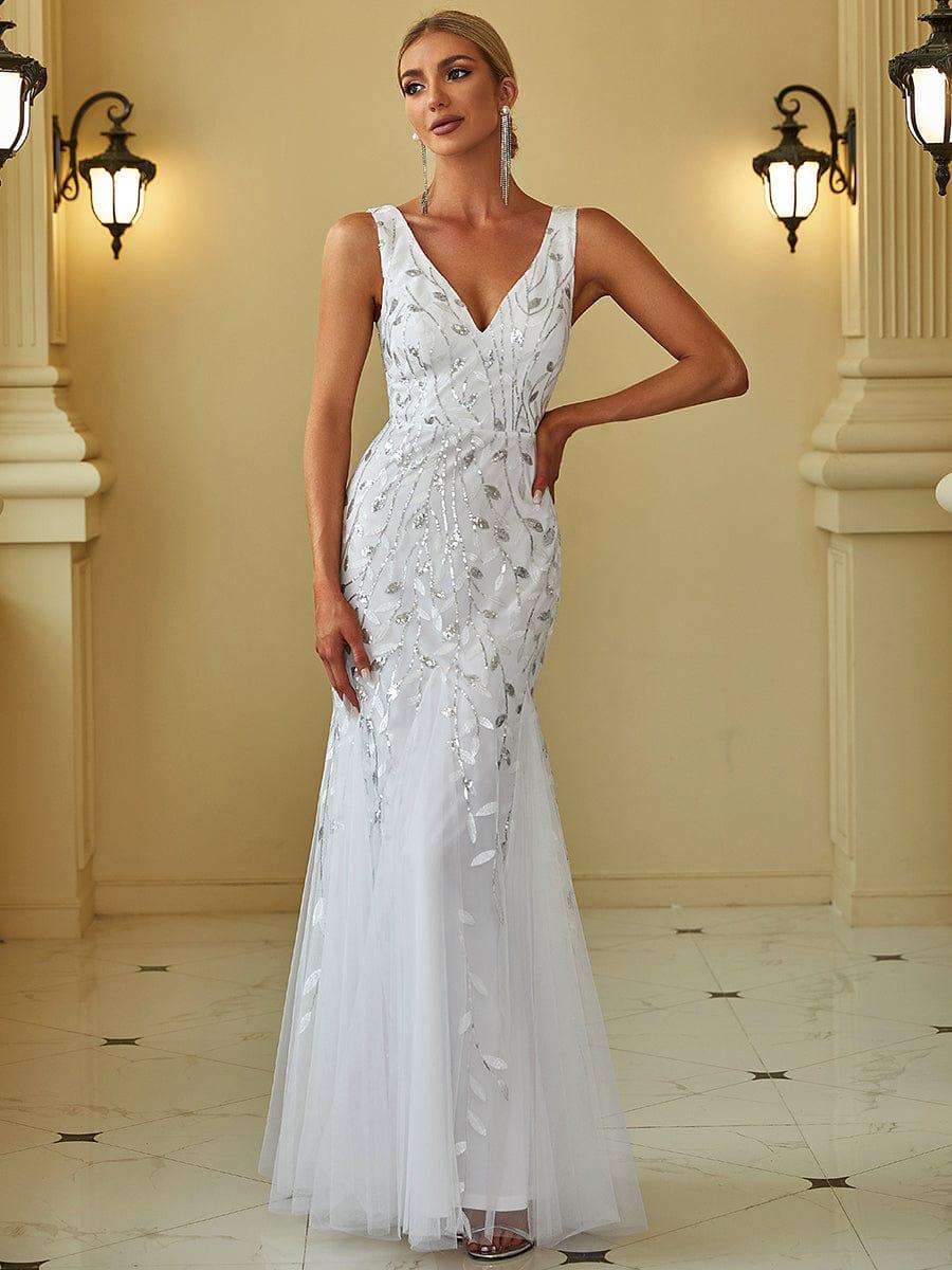 Serena | Fishtail Maxi Dress with Double V-Neck
