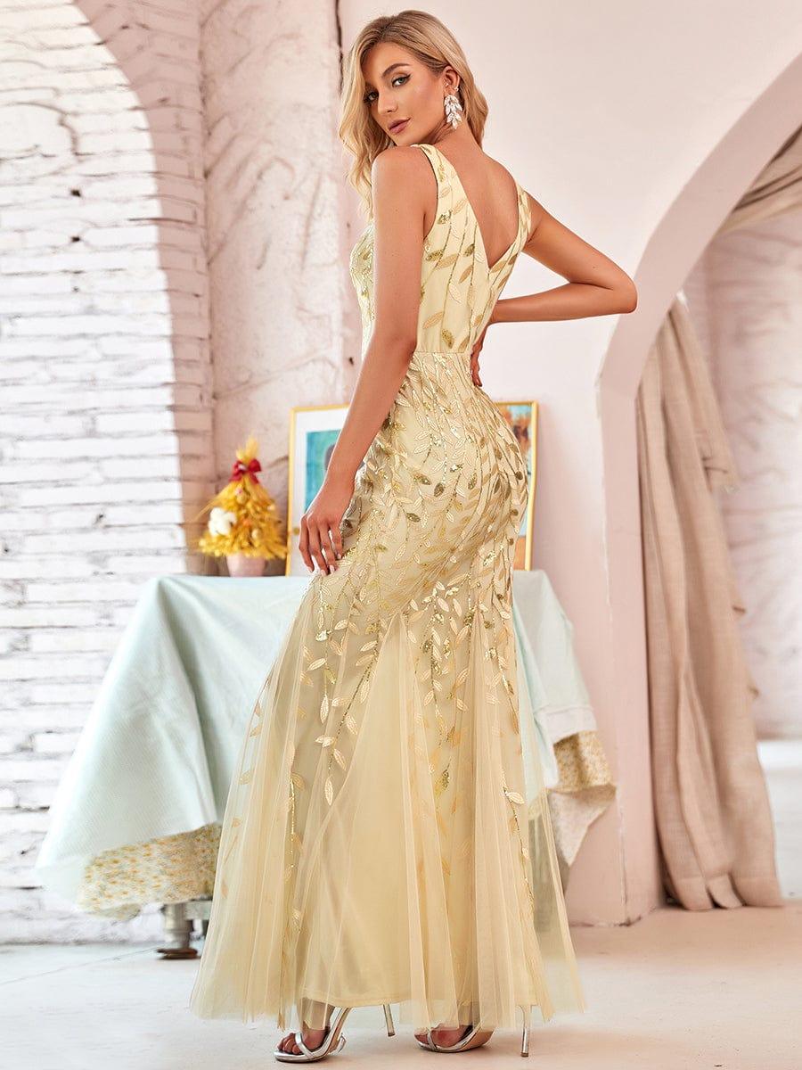 Serena | Fishtail Maxi Dress with Double V-Neck