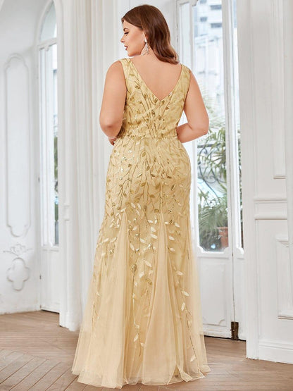 Serena | Fishtail Maxi Dress with Double V-Neck
