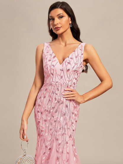 Serena | Fishtail Maxi Dress with Double V-Neck
