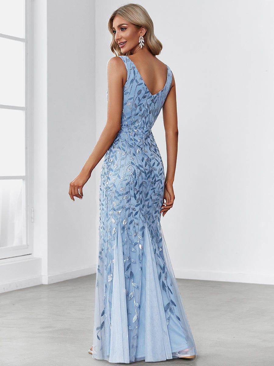 Serena | Fishtail Maxi Dress with Double V-Neck