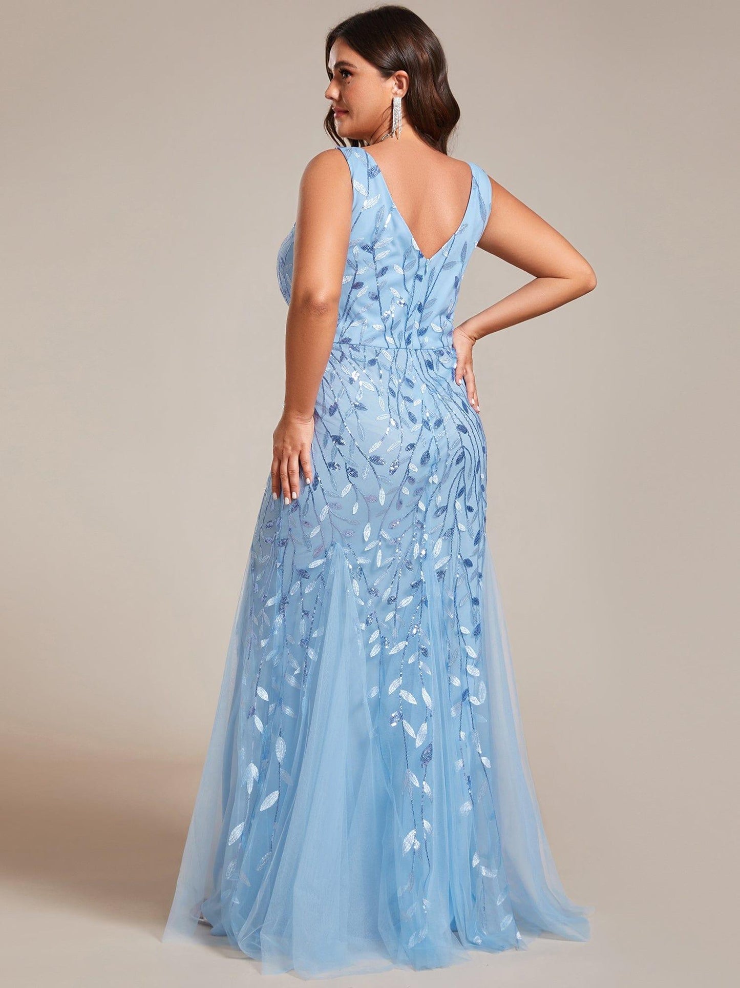 Serena | Fishtail Maxi Dress with Double V-Neck