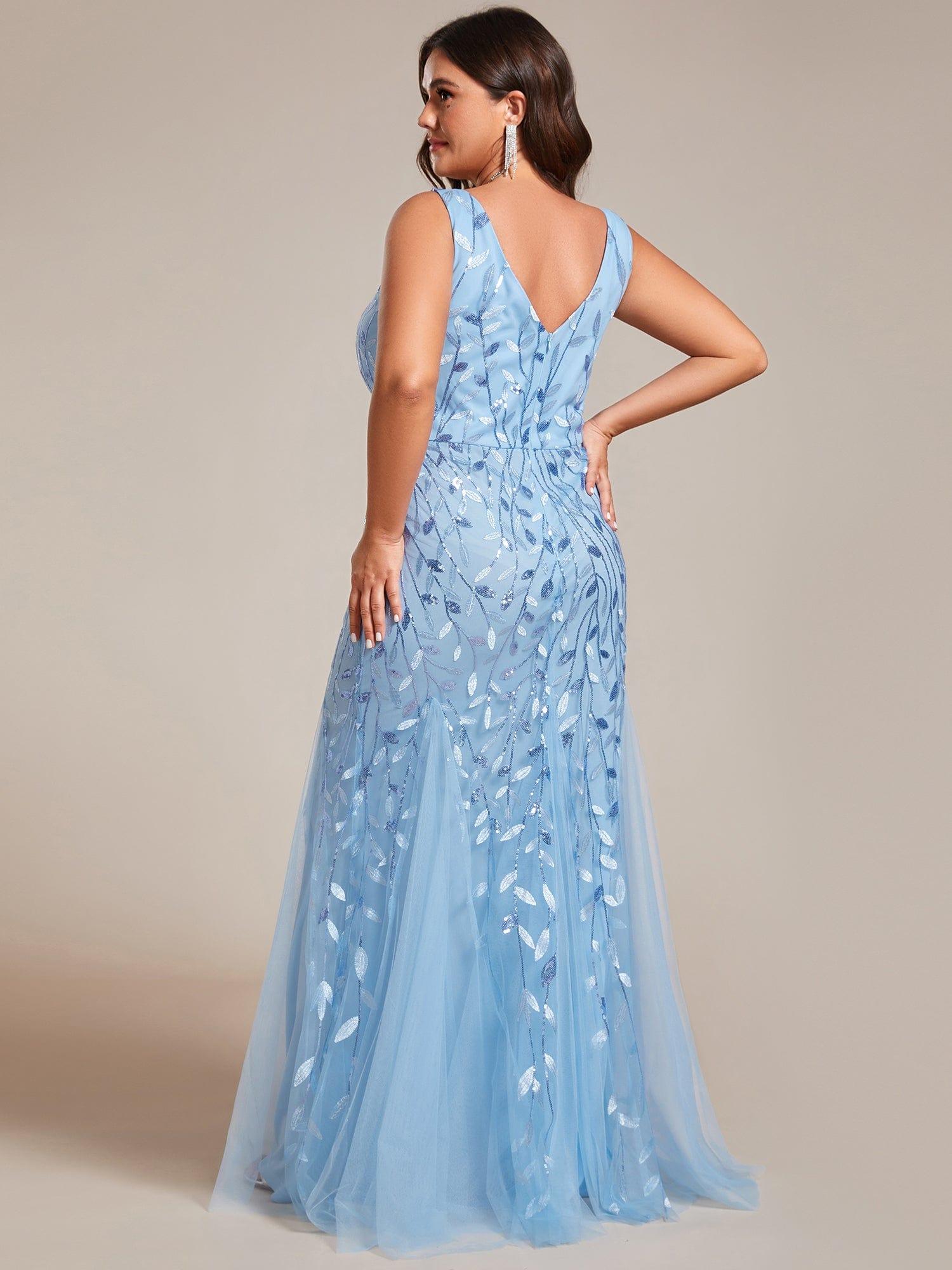 Serena | Fishtail Maxi Dress with Double V-Neck