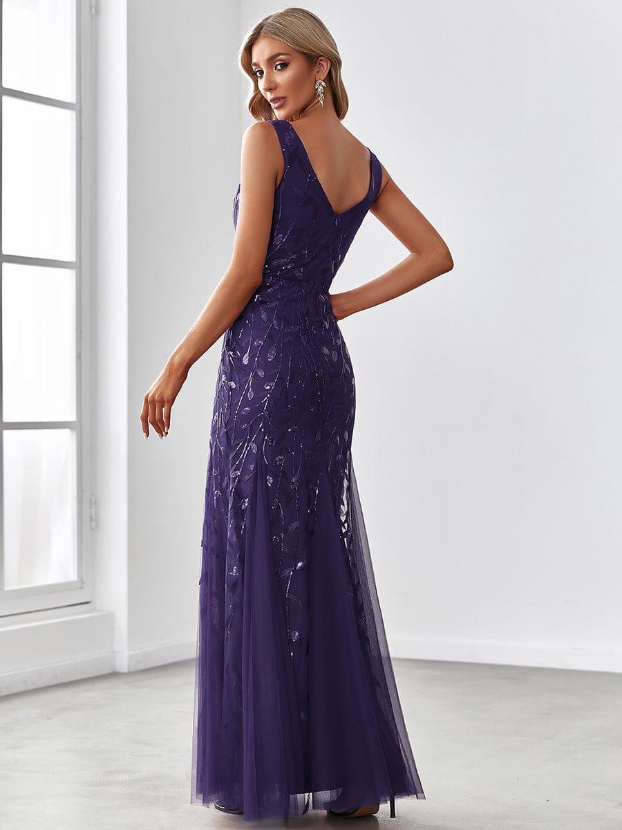 Serena | Fishtail Maxi Dress with Double V-Neck