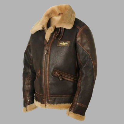 Warm Faux Fur Aviator Jacket