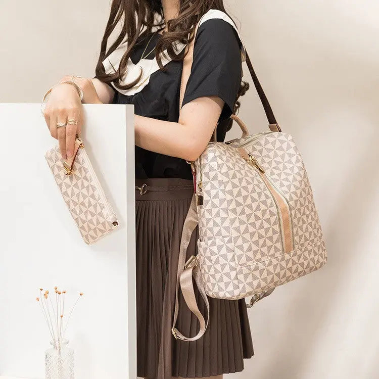 Practical Convertible Backpack Tote with Clutch
