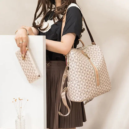 Practical Convertible Backpack Tote with Clutch