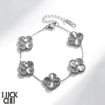 Elegant Flower Charm Bangle 14K Gold Plated Stainless Steel