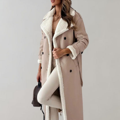 Warm Ladies Real Leather Winter Trench Coat