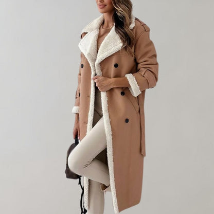 Warm Ladies Real Leather Winter Trench Coat