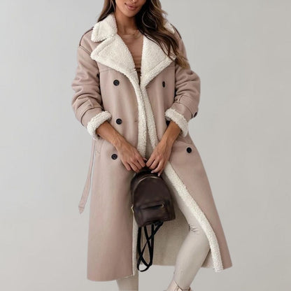 Warm Ladies Real Leather Winter Trench Coat