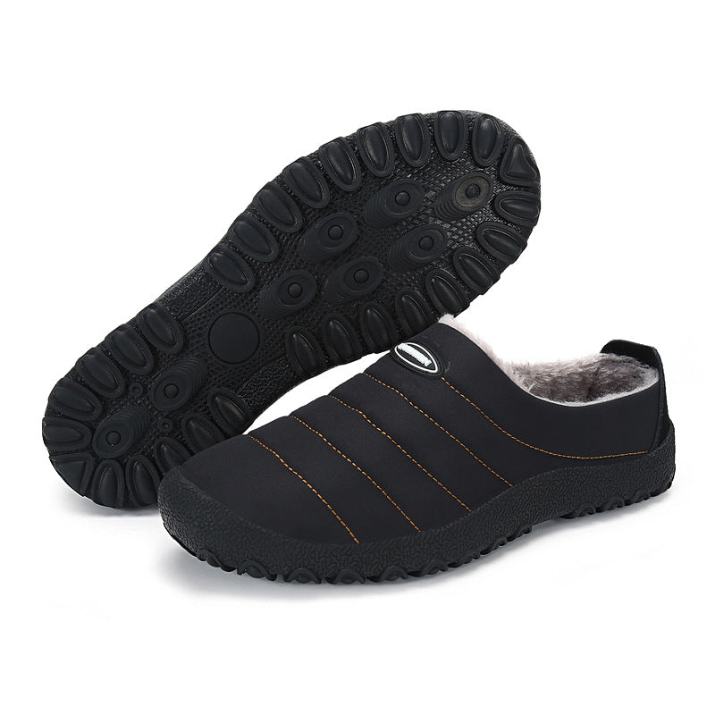 Fur Slippers For Men Waterproof Indoor And Outdoor Winter Slides