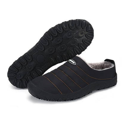 Fur Slippers For Men Waterproof Indoor And Outdoor Winter Slides
