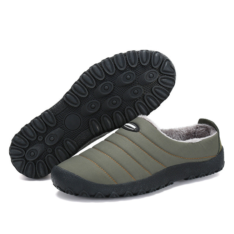 Fur Slippers For Men Waterproof Indoor And Outdoor Winter Slides