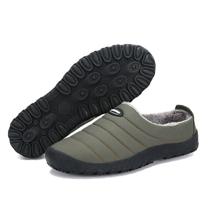 Fur Slippers For Men Waterproof Indoor And Outdoor Winter Slides