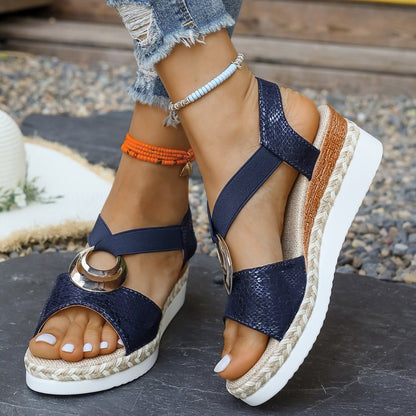 Comfortable Arch Support Sandals with Silver Buckle