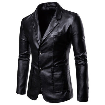 Men's Brown Blazer Lambskin Notch Lapel Button Cuff
