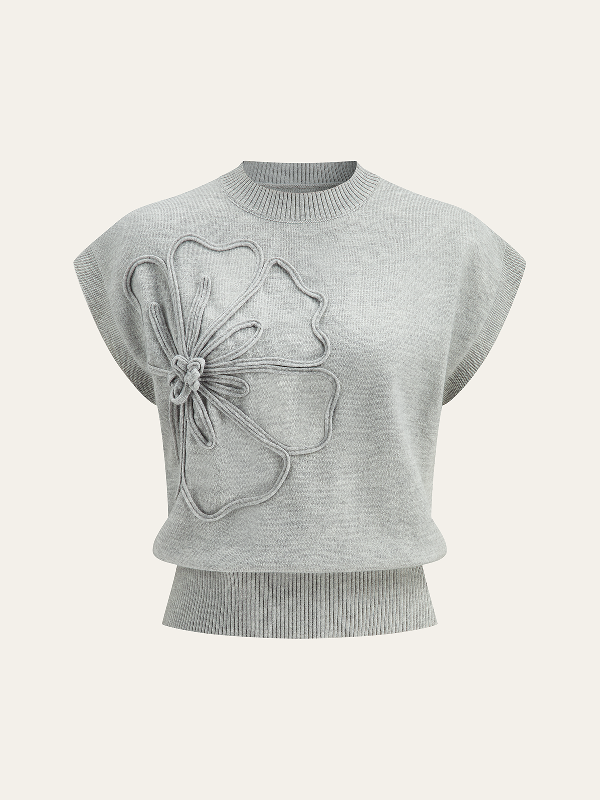 Casual Short Sleeve Knitted Vest Sweater - OutfitLondon