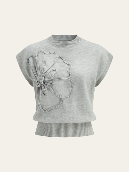 Casual Short Sleeve Knitted Vest Sweater - OutfitLondon