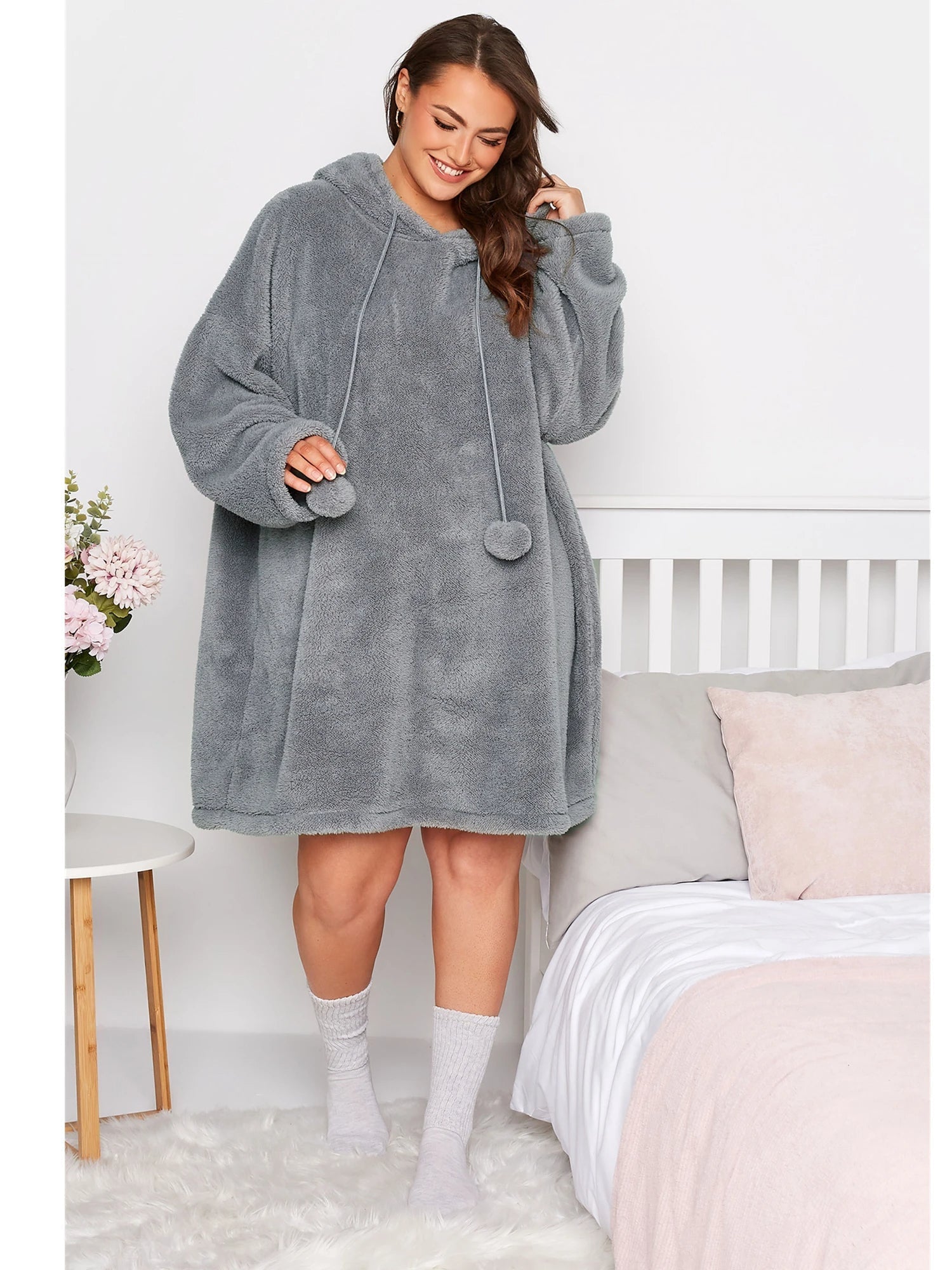 Cozy Extra Large Teddy Bear Hooded Dress - OutfitLondon