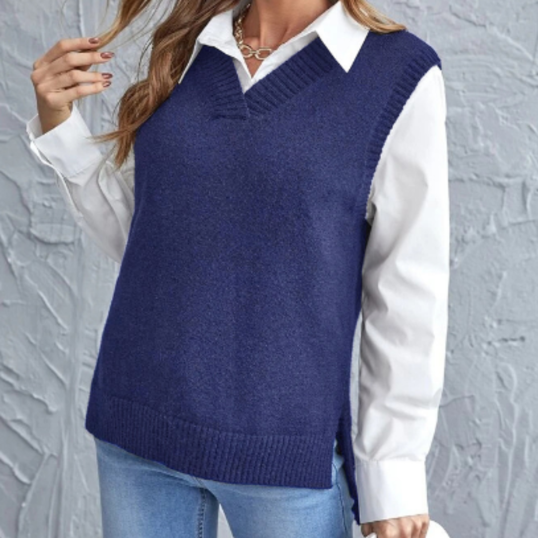 Cozy V Neck Knitted Vest