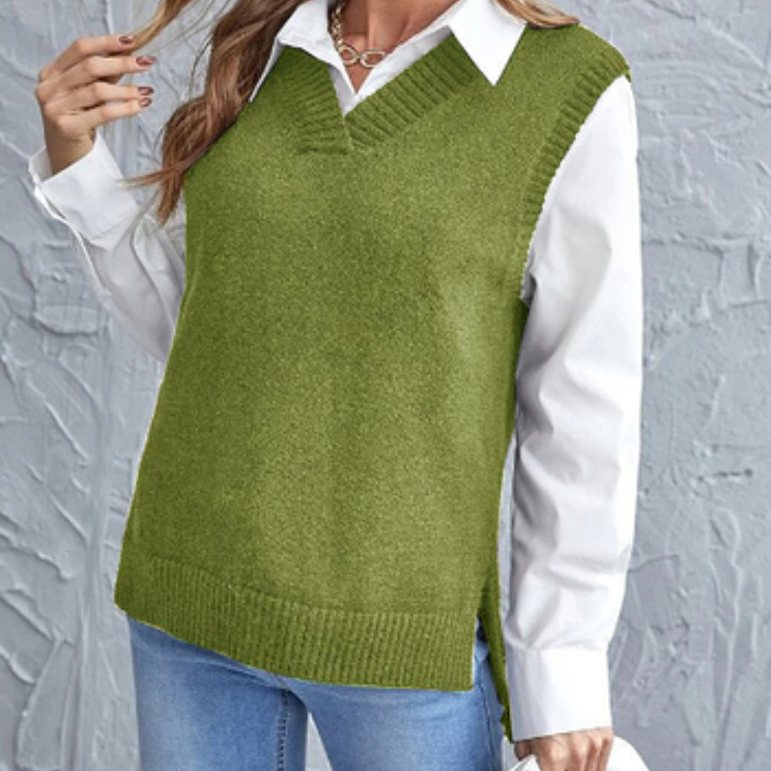 Cozy V Neck Knitted Vest