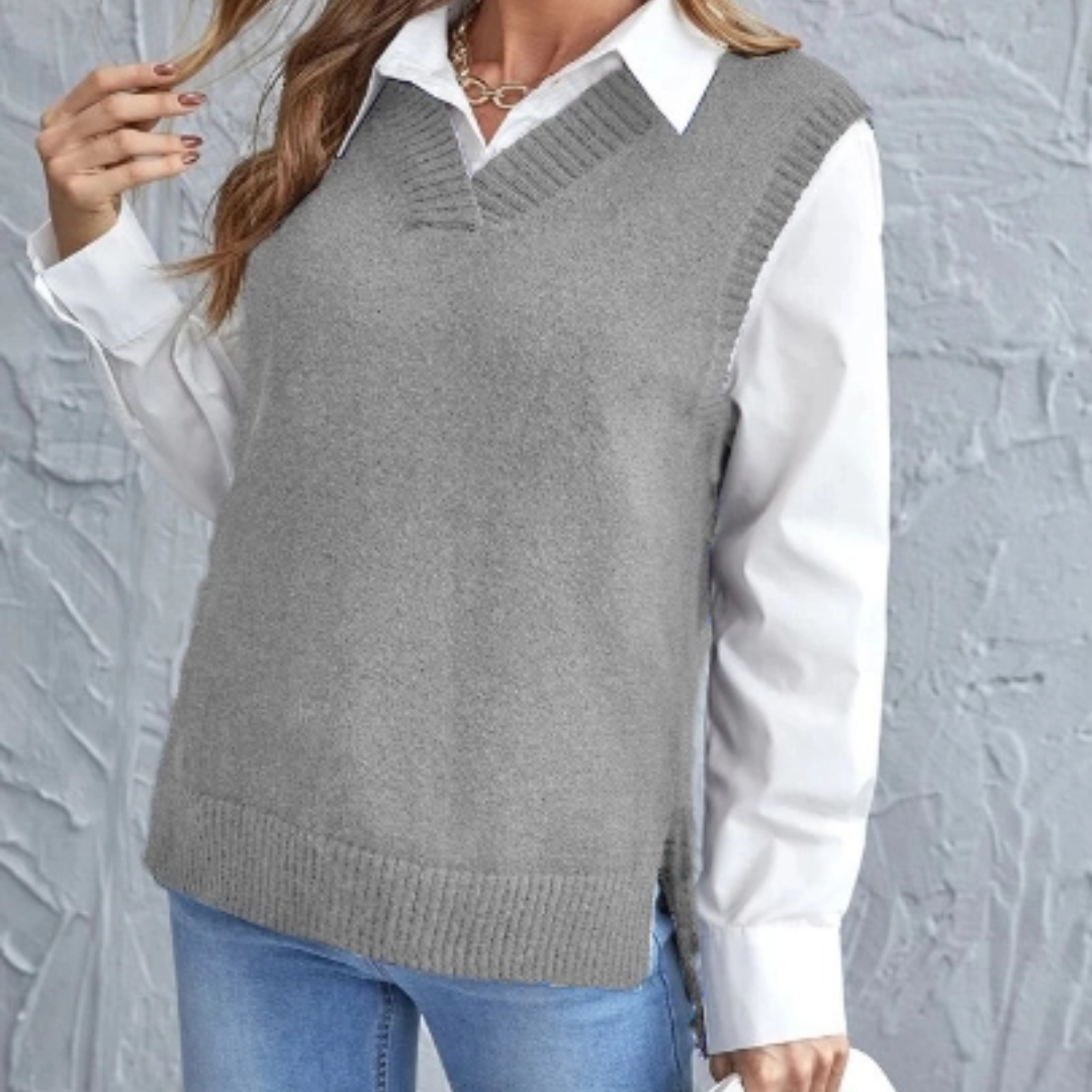Cozy V Neck Knitted Vest
