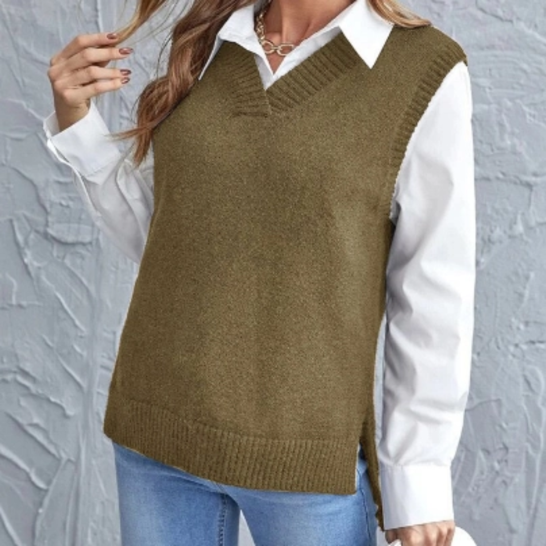 Cozy V Neck Knitted Vest