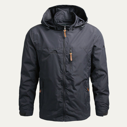Waterproof Breathable Men's Hooded Windbreaker Jacket