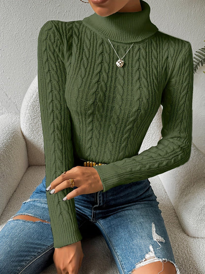 Warm Thick Knit Turtleneck Sweater for Women