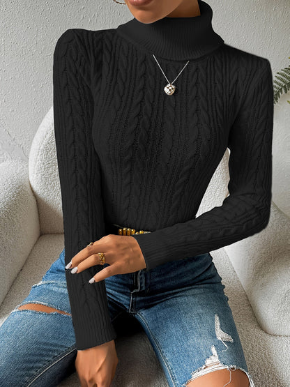 Warm Thick Knit Turtleneck Sweater for Women