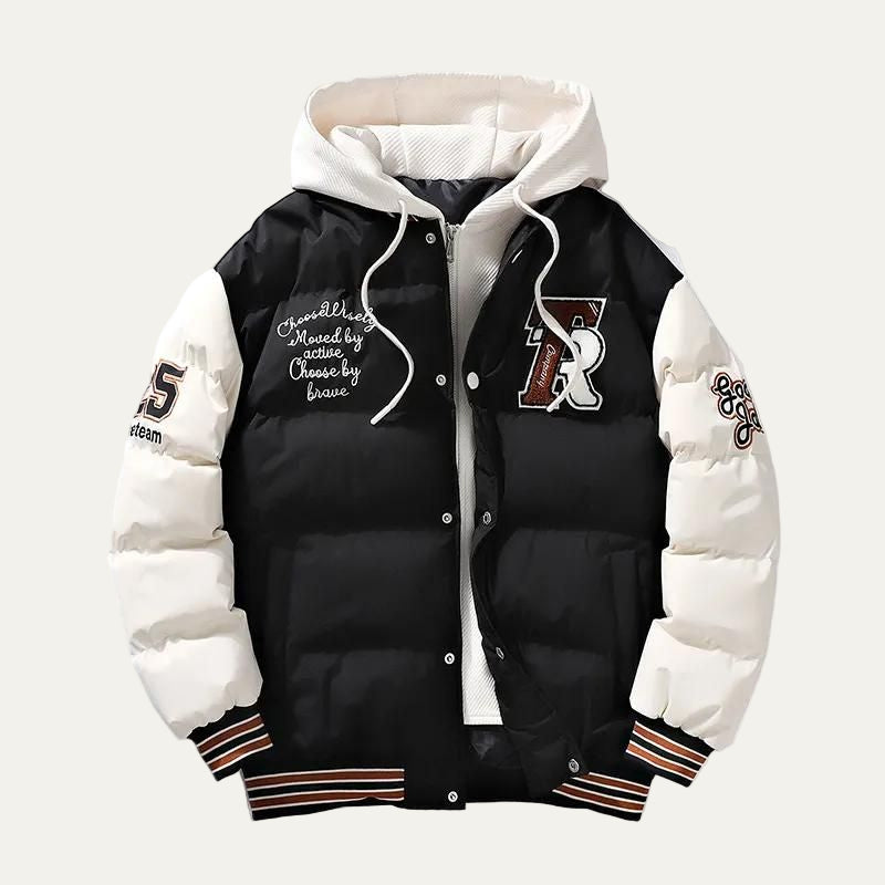 Men's Sporty Water Resistant Puffer Hoodie Jacket - OutfitLondon