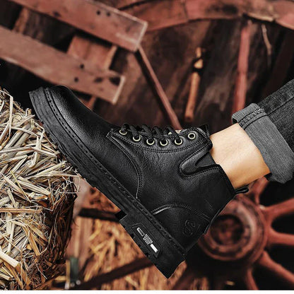 Strong Waterproof Boots Men Synthetic Leather