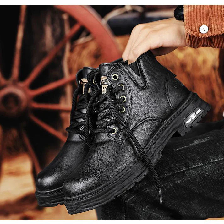 Strong Waterproof Boots Men Synthetic Leather