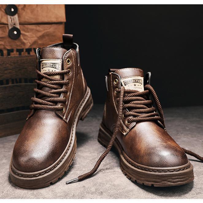 Strong Waterproof Boots Men Synthetic Leather - OutfitLondon