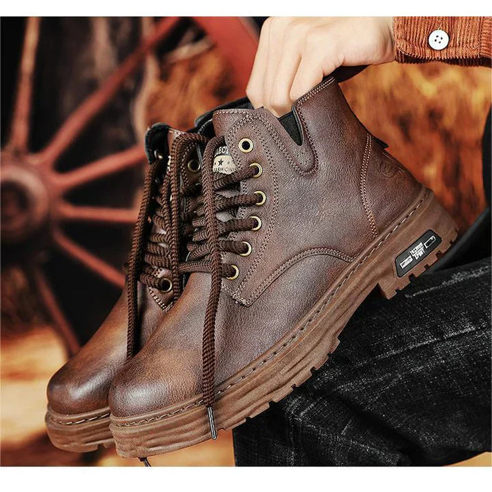Strong Waterproof Boots Men Synthetic Leather