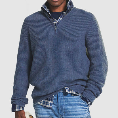 Thick Knit Quarter Zip Men's Sweater